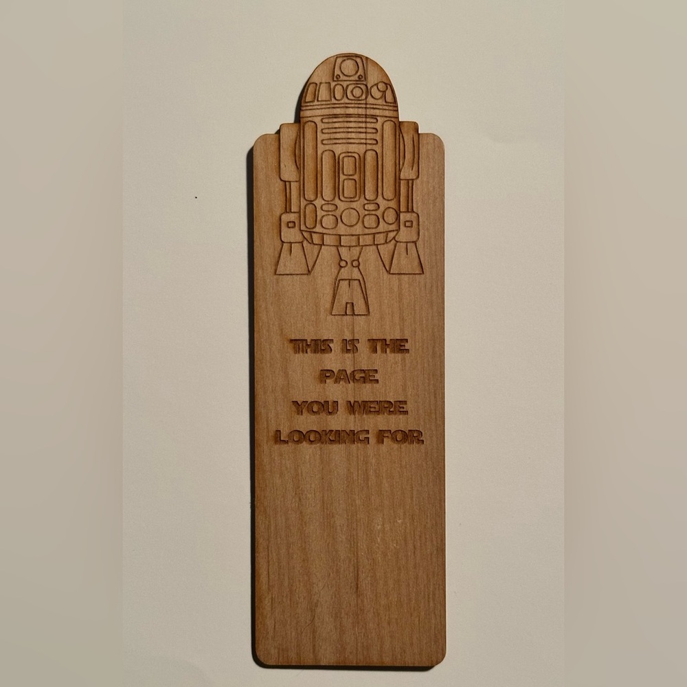 Star Wars Wooden Bookmark with R2-D2 Design